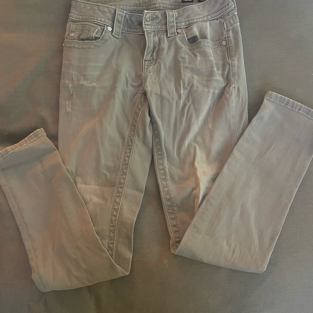 Miss Me Gray Straight Leg Jeans